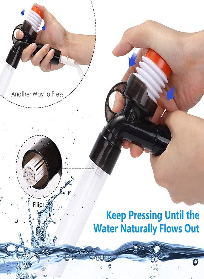 VAYINATO® 3 in 1 Aquarium Gravel Cleaner | Water Changer with Glass Algae Scrapper | Suitable for Aquarium Height 92CM (Press Type QL-08G) by Petzlifeworld - Image 2